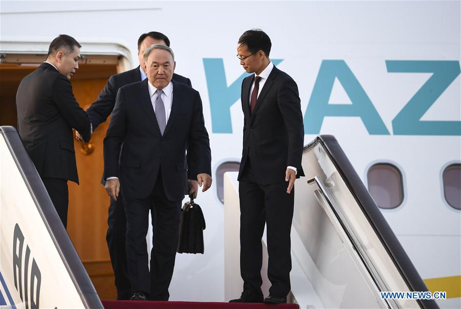 (BRF)CHINA-BELT AND ROAD FORUM-KAZAKH PRESIDENT-ARRIVAL (CN)