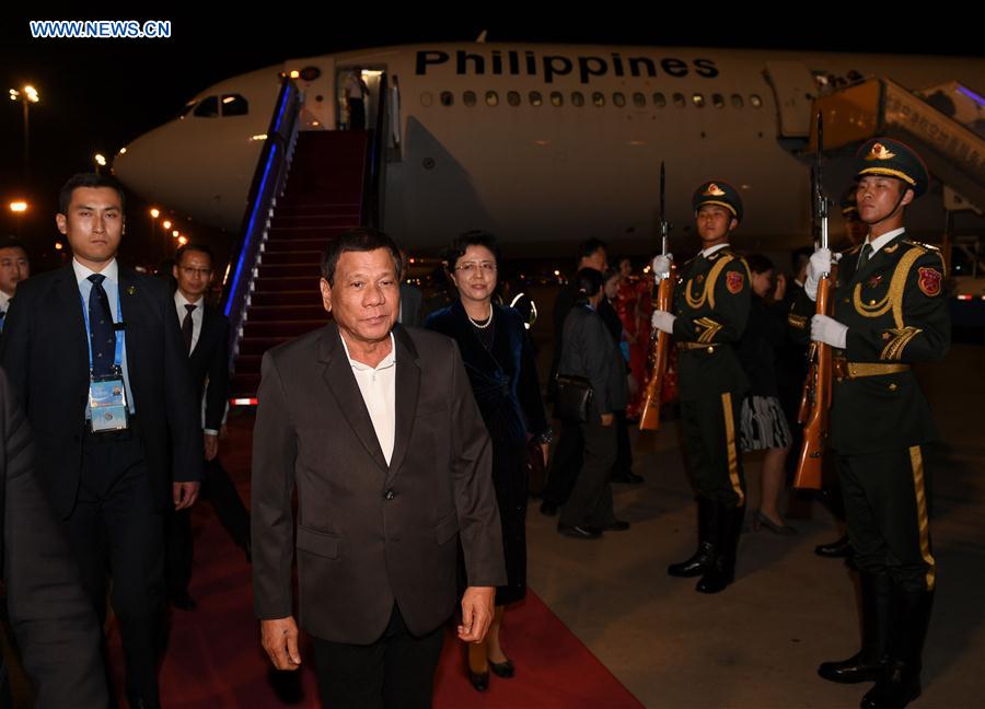 (BRF)CHINA-BELT AND ROAD FORUM-PHILIPPINE PRESIDENT-ARRIVAL (CN)