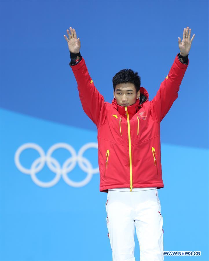 (SP)OLY-SOUTH KOREA-PYEONGCHANG-SPEED SKATING-MEN'S 500M-MEDAL CEREMONY