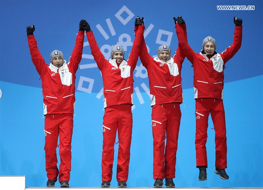 (SP)OLY-SOUTH KOREA-PYEONGCHANG-NORDIC COMBINED-TEAM GUNDERSEN LH/4X5KM-MEDAL CEREMONY