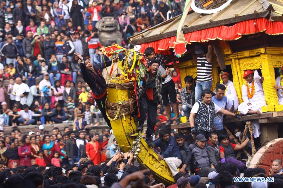 NEPAL-BHAKTAPUR-BISKET JATRA FESTIVAL