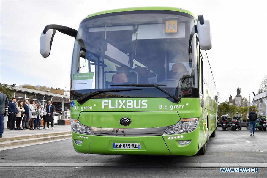 FRANCE-PARIS-TRANSPORTATION-FLIXBUS-YUTONG-ELECTRIC BUS