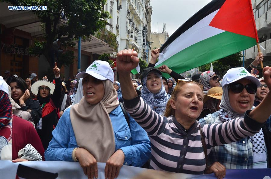 MOROCCO-CASABLANCA-PROTEST-GAZA BORDER-KILLING OF PALESTINIANS