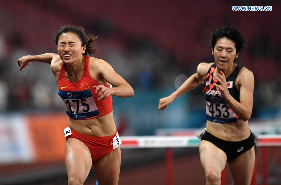 (SP)INDONESIA-JAKARTA-ASIAN GAMES-ATHLETICS-WOMEN'S 100M HURDLES