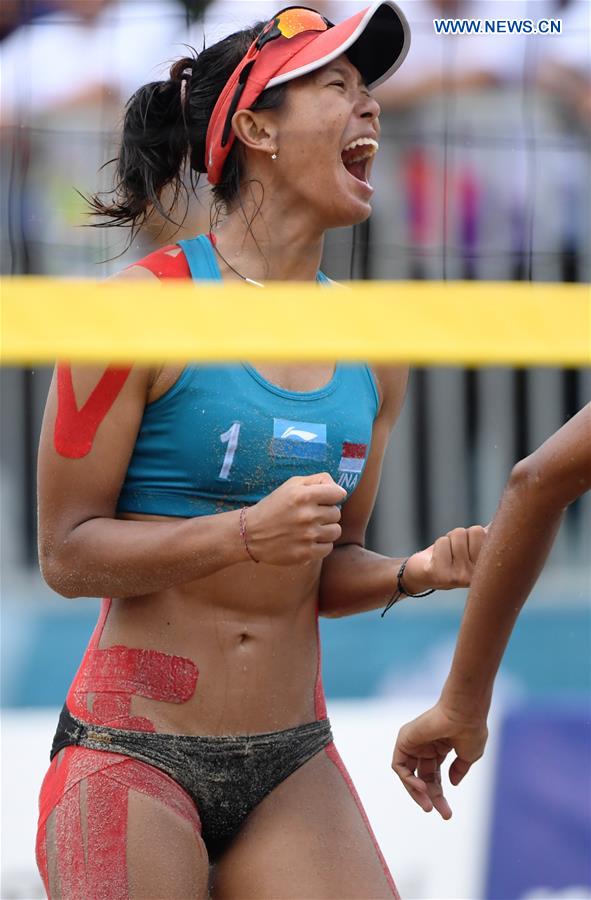 (SP)INDONESIA-PALEMBANG-ASIAN GAMES-WOMEN'S BEACH VOLLEYBALL