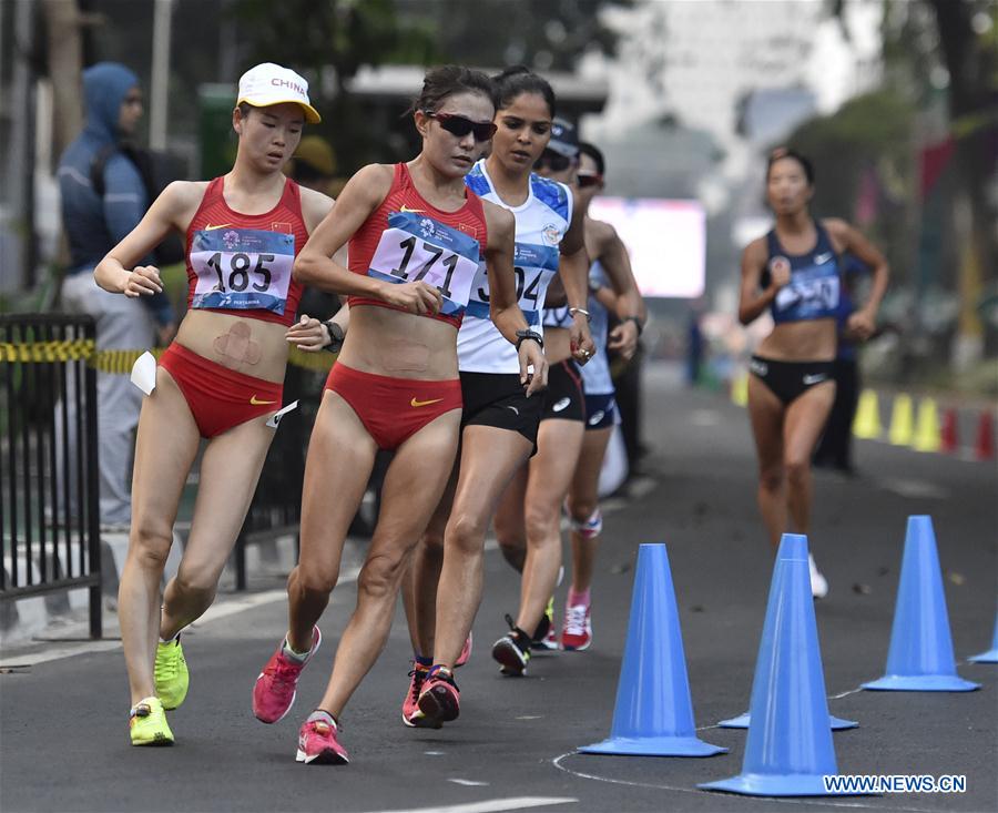 (SP)INDONESIA-JAKARTA-ASIAN GAMES-ATHLETICS-WOMEN'S 20KM WALK