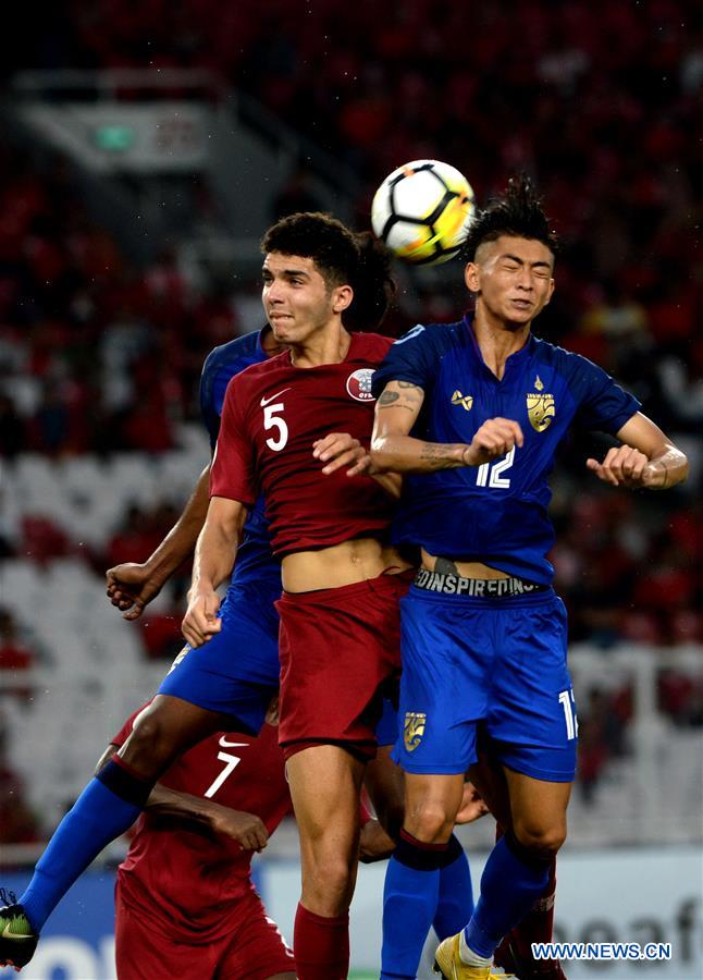 (SP)INDONESIA-JAKARTA-SOCCER-AFC U19-CHAMPIONSHIP 2018-QUARTER FINAL-QATAR VS THAILAND