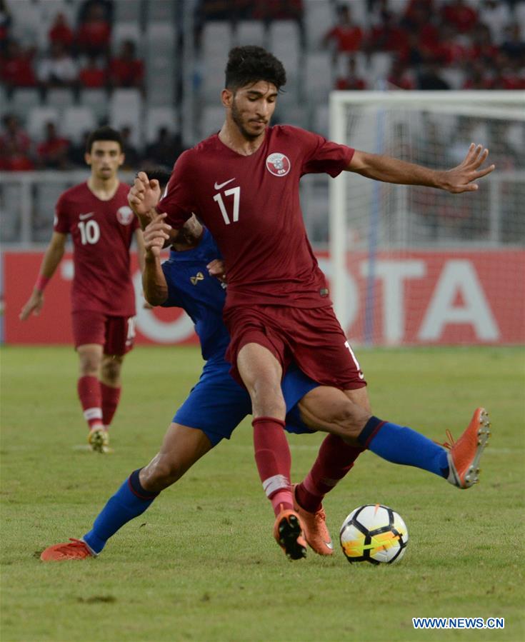 (SP)INDONESIA-JAKARTA-SOCCER-AFC U19-CHAMPIONSHIP 2018-QUARTER FINAL-QATAR VS THAILAND