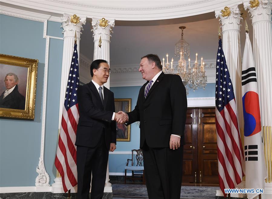 U.S.-WASHINGTON D.C.-MIKE POMPEO-SOUTH KOREA-CHO MYOUNG-GYON-MEETING