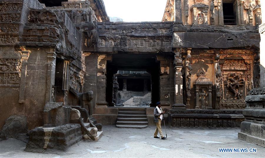 INDIA-AURANGABAD-CULTURAL HERITAGE-ELLORA CAVES