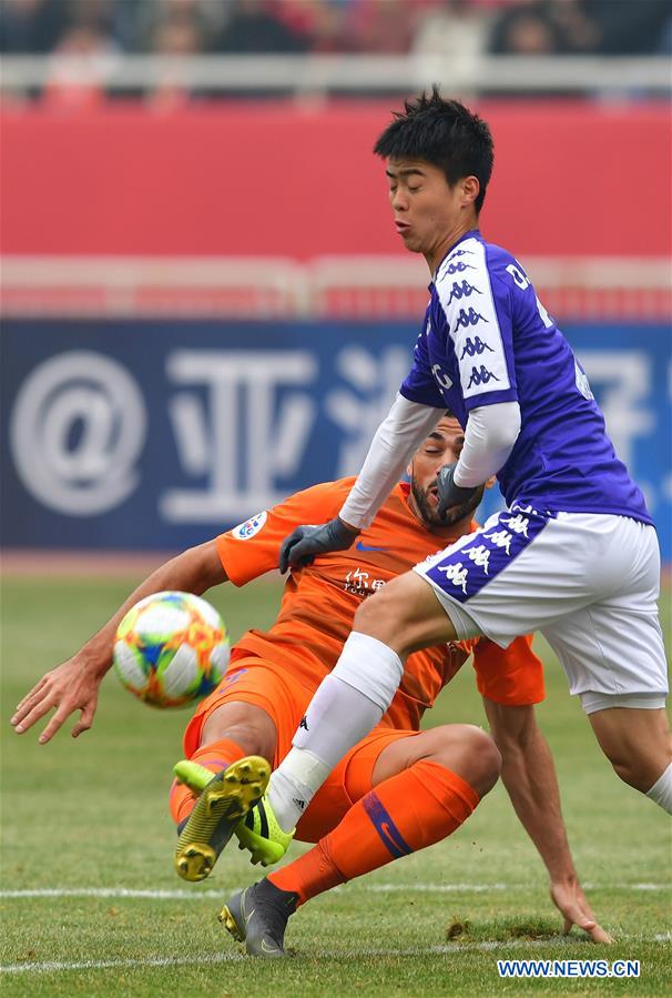 (SP)CHINA-SHANDONG-JINAN-AFC CHAMPIONS LEAGUE-PLAY OFF-LUNENG VS HANOI FC