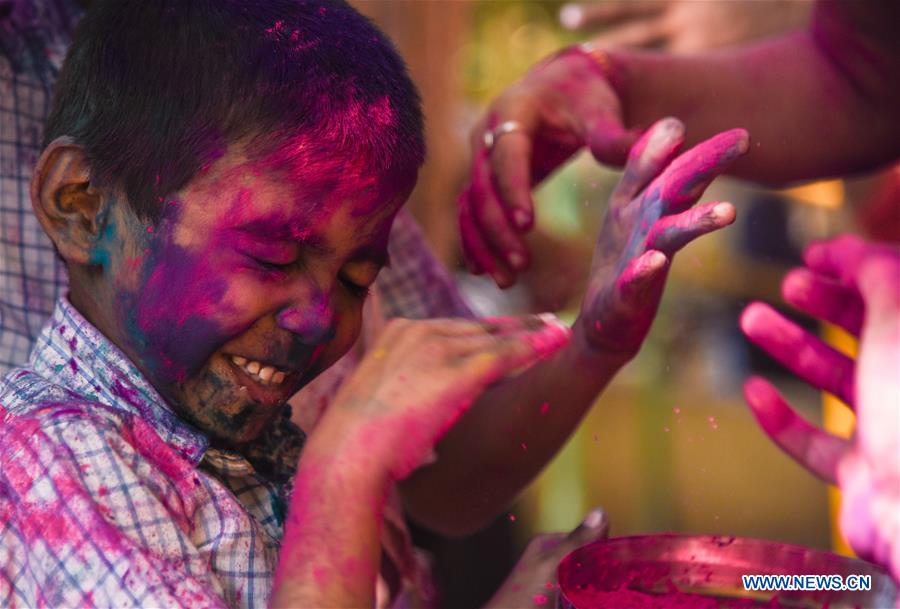 INDIA-MUMBAI-HOLI FESTIVAL-DISABLED CHILDREN