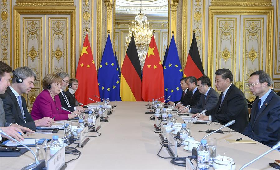 FRANCE-PARIS-CHINA-XI JINPING-MERKEL-MEETING