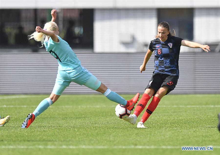 (SP)CHINA-WUHAN-FOOTBALL-INTERNATIONAL WOMEN'S FOOTBALL TOURNAMENT WUHAN 2019-3RD PLACE FINAL-RUSSIA VS CROATIA