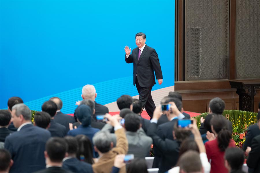 (BRF)CHINA-BEIJING-BELT AND ROAD FORUM-LEADERS' ROUNDTABLE-XI JINPING-PRESS CONFERENCE (CN)