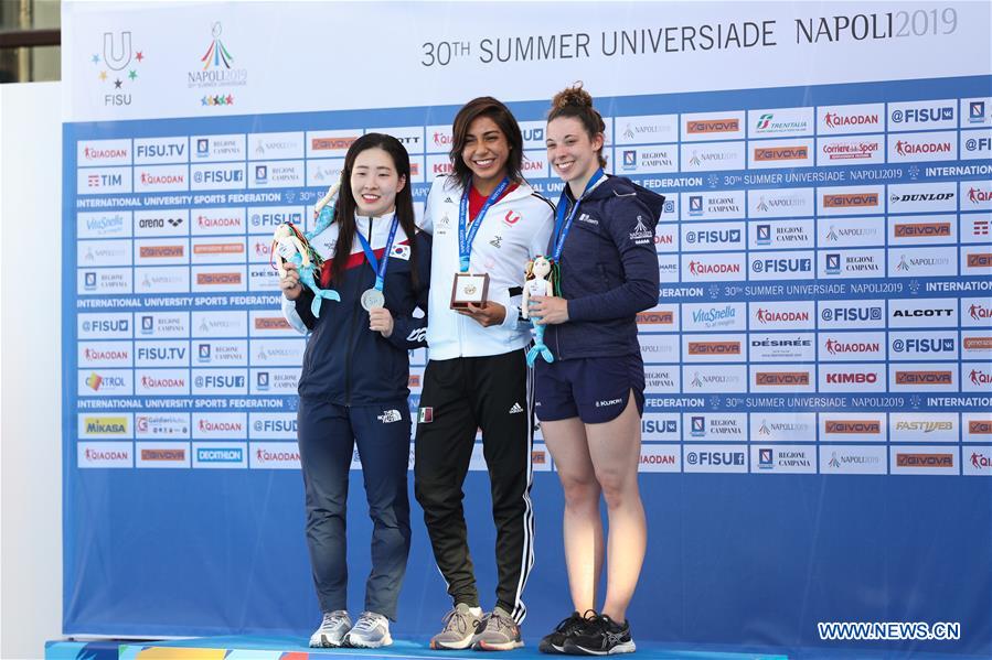 (SP)ITALY-NAPLES-SUMMER UNIVERSIADE-DIVING-WOMEN'S 10M PLATFORM-MEDAL CEREMONY