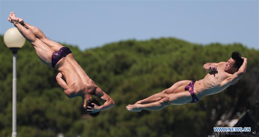 (SP)ITALY-NAPLES-SUMMER UNIVERSIADE-DIVIING-MEN'S SYNCHRONISED 3M SPRINGBOARD-FINAL