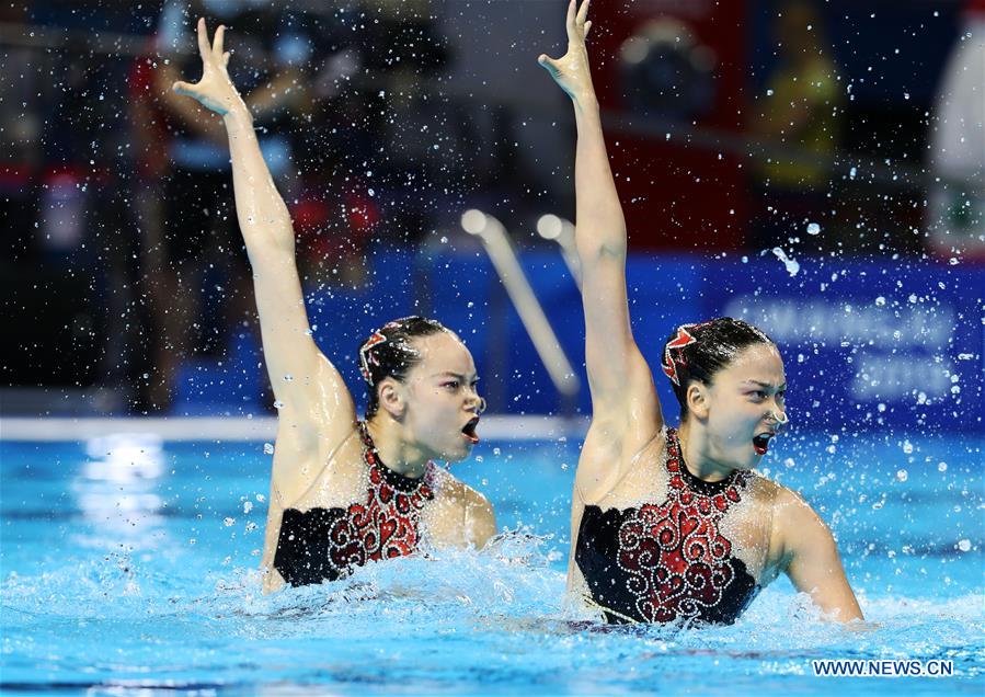 (SP)SOUTH KOREA-GWANGJU-FINA WORLD CHAMPIONSHIPS-ARTISTIC SWIMMING-WOMEN DUET FREE PRELIMINARY