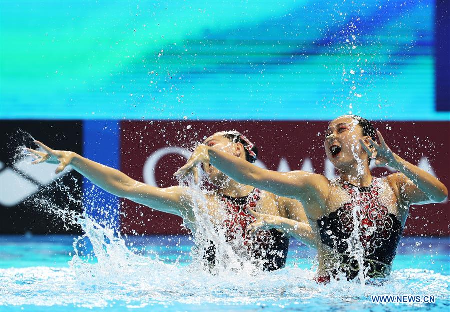 (SP)SOUTH KOREA-GWANGJU-FINA WORLD CHAMPIONSHIPS-ARTISTIC SWIMMING-WOMEN DUET FREE PRELIMINARY