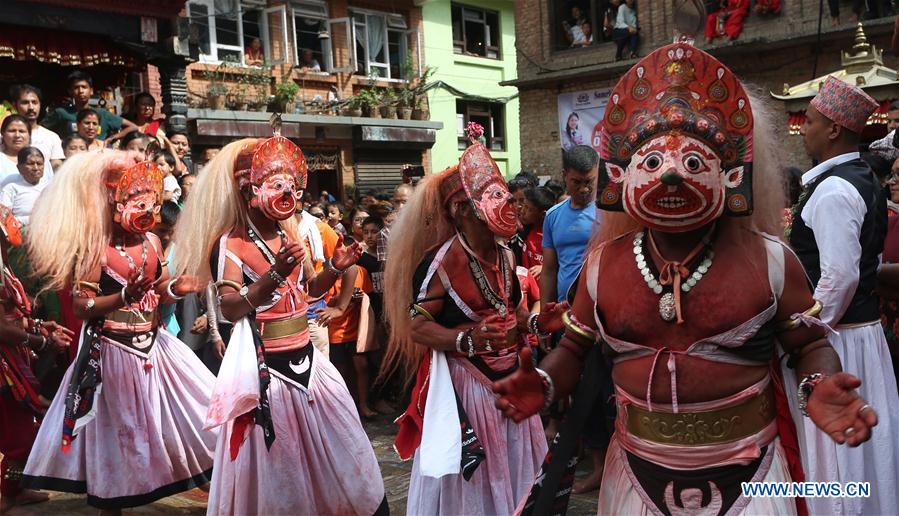 NEPAL-BHAKTAPUR-CULTURE-NIL BARAHI DANCE FESTIVAL