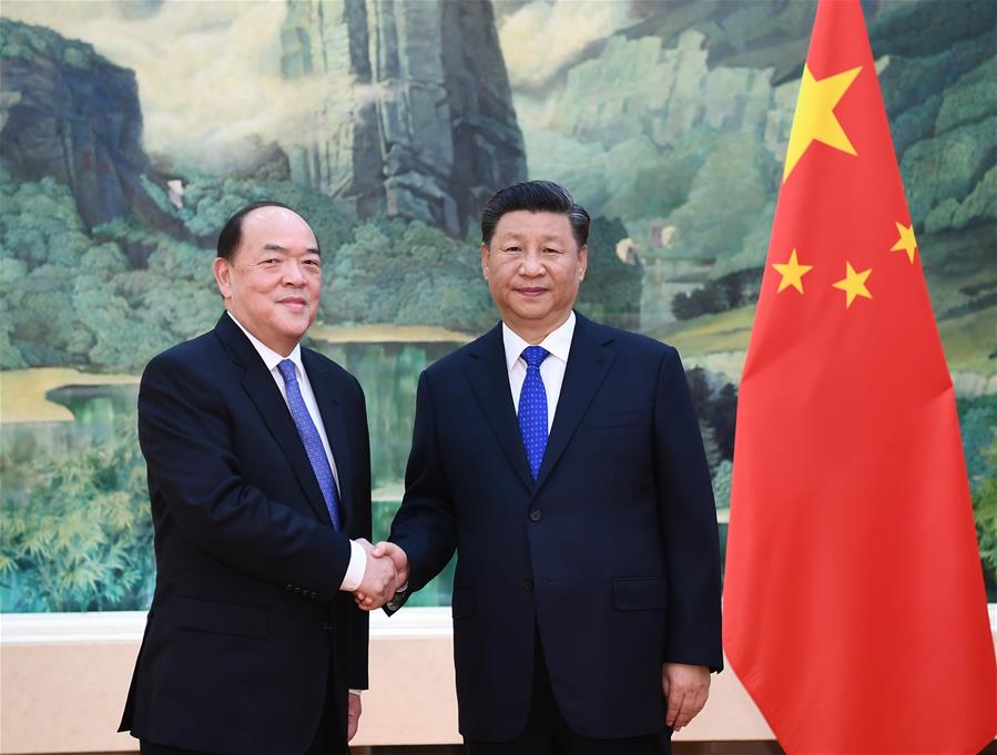 CHINA-BEIJING-XI JINPING-HO IAT SENG-MEETING (CN)