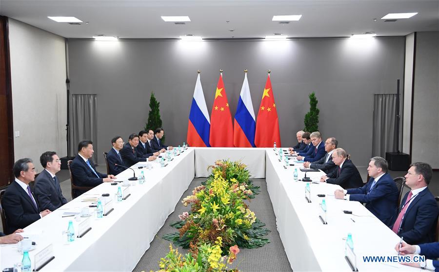 BRAZIL-BRASILIA-XI JINPING-PUTIN-MEETING