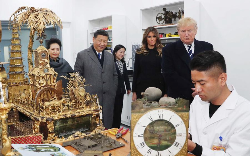 Xi, Trump visit Palace Museum conservation workshop