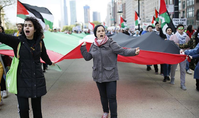 People protest against U.S. embassy opening in Jerusalem