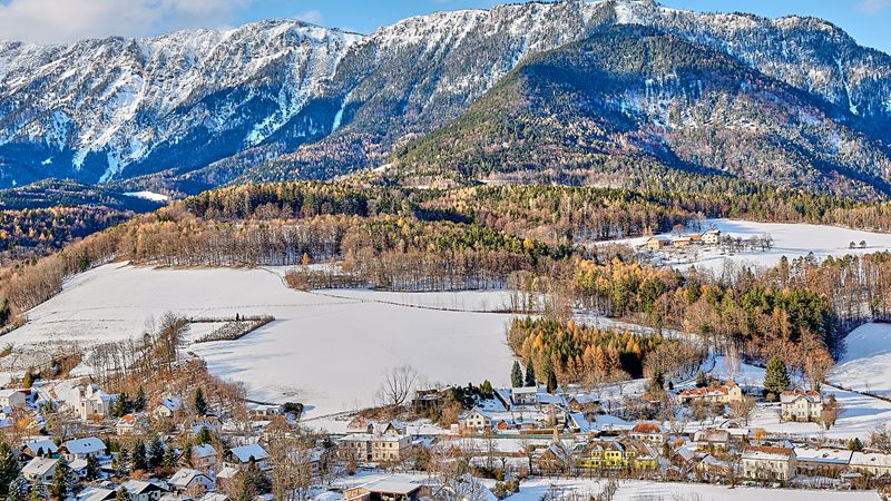 Charming snowy landscape in Austria