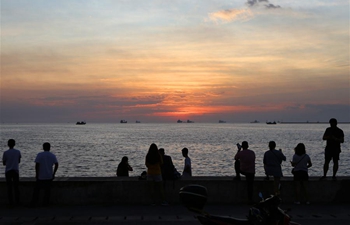 Sunset scenery in Manila, the Philippines