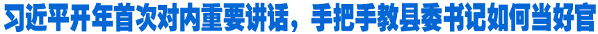 习近平开年首次对内重要讲话，手把手教县委书记如何当好官